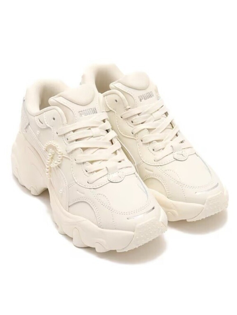 PUMA Pulsar Wedge PEARL IVORY Sneaker 402239 01 Women's Shoe Size 9.5